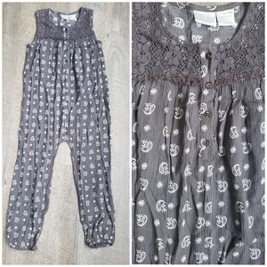 Koala Kids Sleeveless Gray Paisley Jumpsuit NWOT